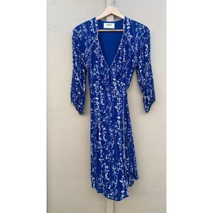 Ba&sh {HEMMED} Folia Mini Wrap Dress Floral Blue